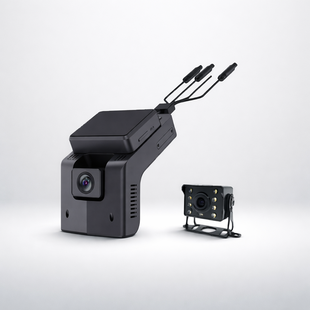 AI 4G Dashcam GPS Tracker – 3 Camera Support | ADAS & DMS | Real-Time Tracking & Safety Alerts-T98 2+1